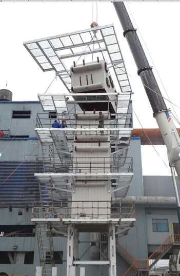 第四個(gè)礦熱爐余熱鍋爐箱體安裝 第四個(gè)礦熱爐余熱鍋爐箱體安裝