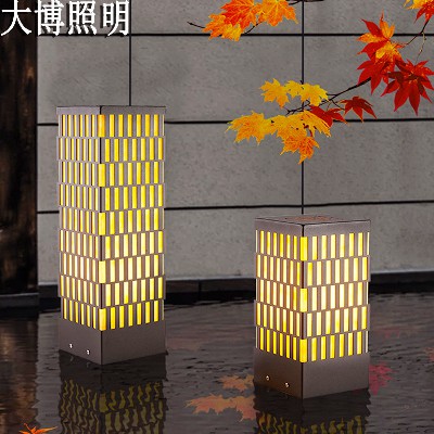 LED柱頭燈落地式新中式方形草坪燈小區(qū)工程特色燈廠家批發(fā)