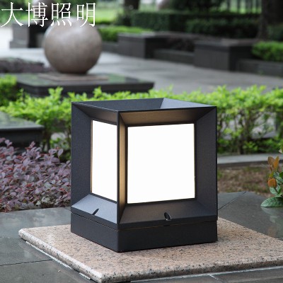 led壓鑄鋁方形柱頭燈太陽(yáng)能市電小區(qū)公園圍墻庭院草坪燈批發(fā)