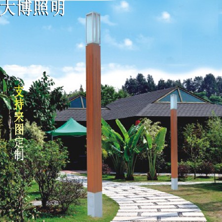 方形LED景觀燈特色木紋工藝鋁制簡(jiǎn)約公園庭院景觀燈柱廠家批發(fā)