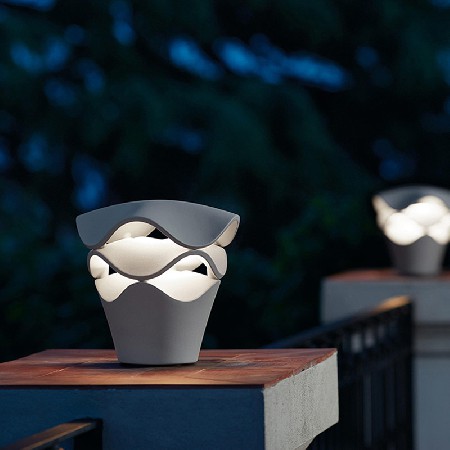 LED草坪燈波浪形特色現(xiàn)代簡約造型藝術(shù)鋁制防水花園草地柱頭燈