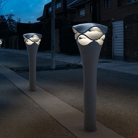 LED草坪燈波浪形特色現(xiàn)代簡約造型藝術(shù)鋁制防水花園草地柱頭燈