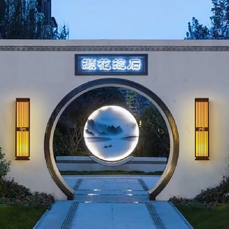 室外壁燈led特色LOGO可訂庭院景觀新中式不銹鋼戶外壁燈廠家批發(fā)